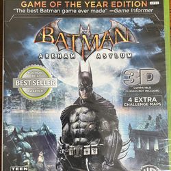 New Factory Sealed XBOX 360  Batman Arkham Asylum Game of The Year Edition Platinum Hits