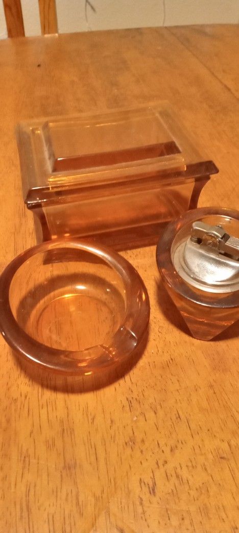 Vintage Viking Glass Smoking Set