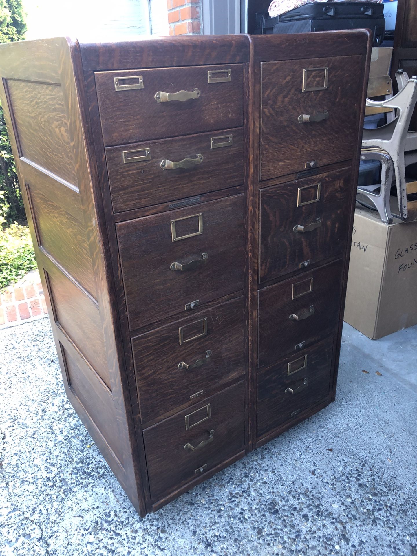 Antique Filing cabinet (on wheels)