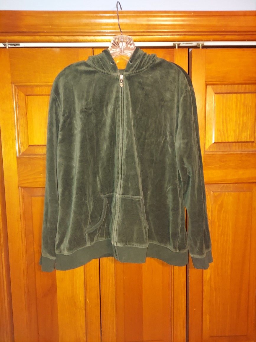 WOMENS XL NEW YORK & COMPANY SPORT ZIP-UP HOODIE SWEATSHIRT