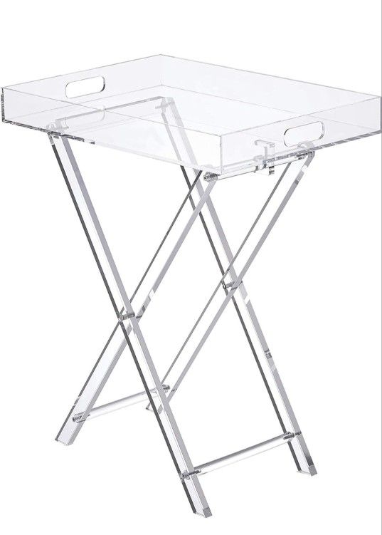 LIKENOW Furniture Acrylic Folding Tray Table