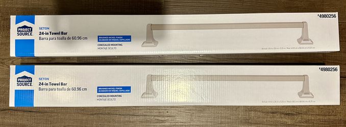 Project Source Seton 24-in Brushed Nickel Wall Mount Single Towel Bar $9 Each