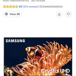 Samsung 65" Class - S90F OLED Series - 4K Vision AI Smart TV  Samsung 85" Class - DU8000C Series