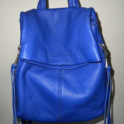 Cobalt Blue Leather Backpack