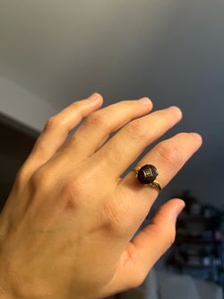 Solid 14k gold onyx ring