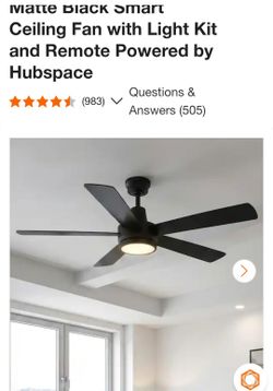 Fanelee 54 in. White Color Changing LED Matte Black Smart Ceiling Fan with Light Kit and Remote Powered by Hubspace
$90 each