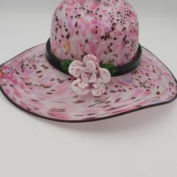Large Vintage Murano Style Crystal Hat Bowl 