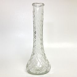 Hoosier Glass 4098-4092 Clear Bud Vase - 10A - Diamond/Quilt Pattern