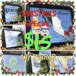 BEER BAR MAN CAVE MIRRORS