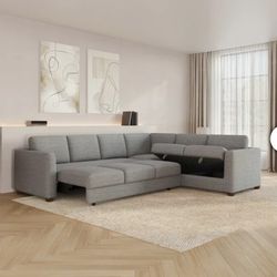 New On Box  Costco Sectional Thomasville Caler Convertible Sleeper Sectional with Storage