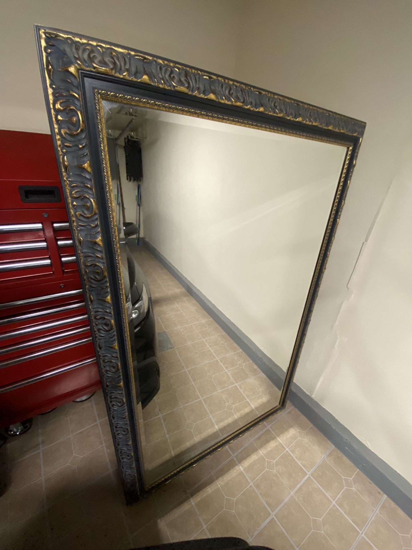Gallery Framing Romeo Large Mirror 68x44 With Black And Gold Wood Frame