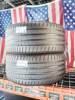 🇺🇸 2 USED TIRES 275/35ZR21 BRIDGESTONE ALENZA AS02 ALL SEASON RUN-FLAT 275/35R21