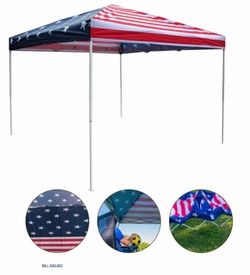 10x10 American Flag Pop-Up Canopy Tent