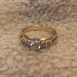 Wedding Ring Set /solitaire Wrap