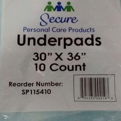 Secure Underpads 30”x36”, 100 Counts