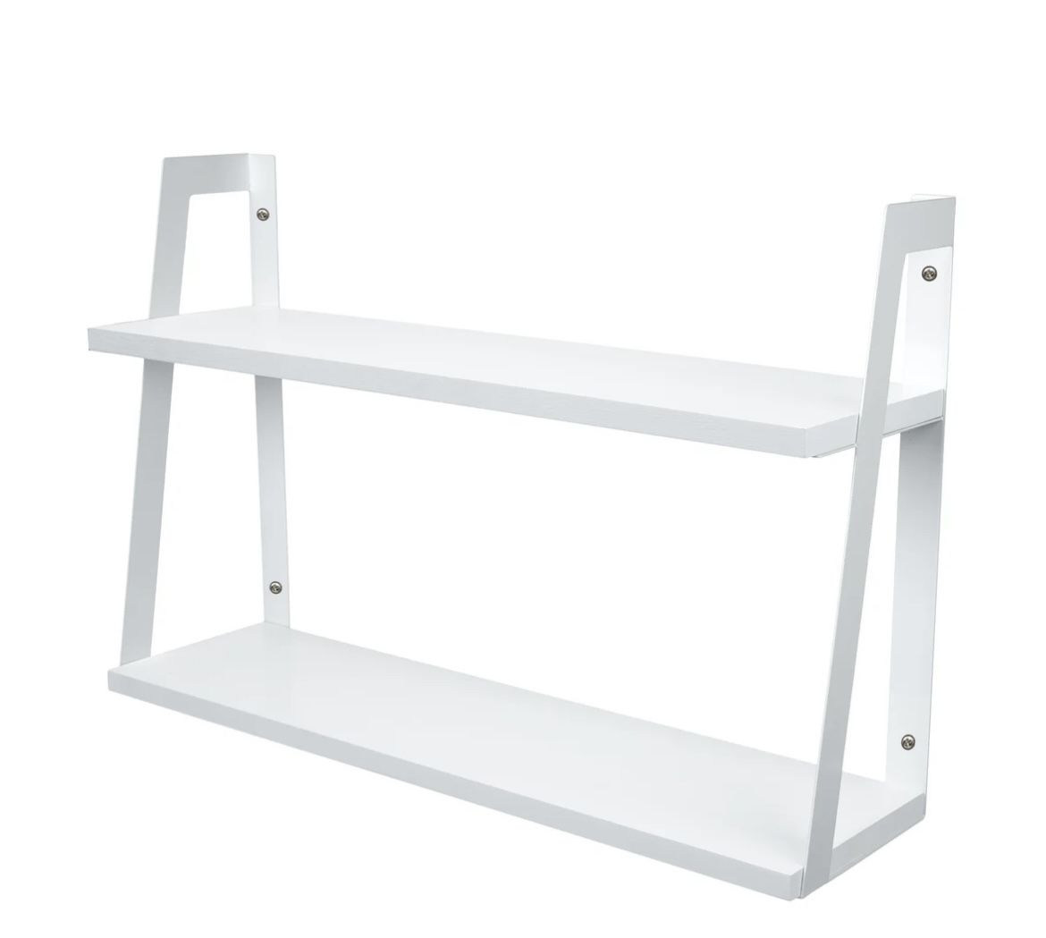 Peter’s Goods Two-Tier Modern Floating Wall Shelves (Modern White) (Local Pickup only)