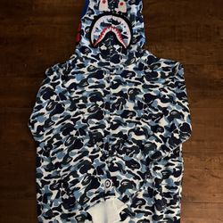 Light Blue Shark Camo Bape Hoodie