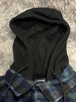 Tony Hawk Men's M Fleece-Lined Hooded Plaid Jacket