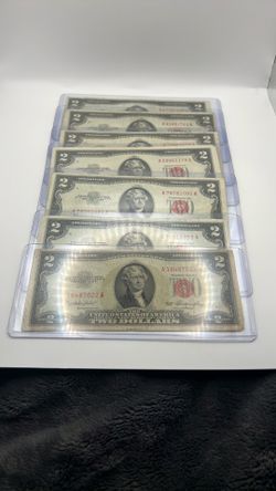 (7) 1953 $2 Bills *red Seal*