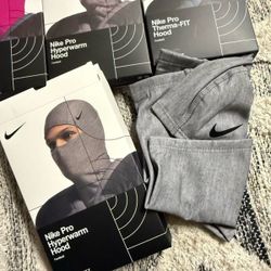 Grey Nike Pro Hyperwarm Football Hood (Ski-Mask)