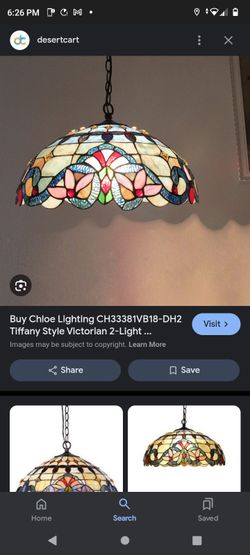 Chole Tiffany Style Victorian Design 2-Light Pendant