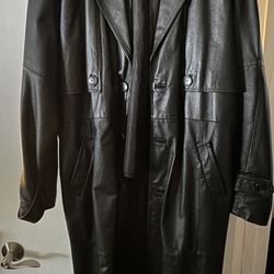 Men’s Leather Trench Coat 