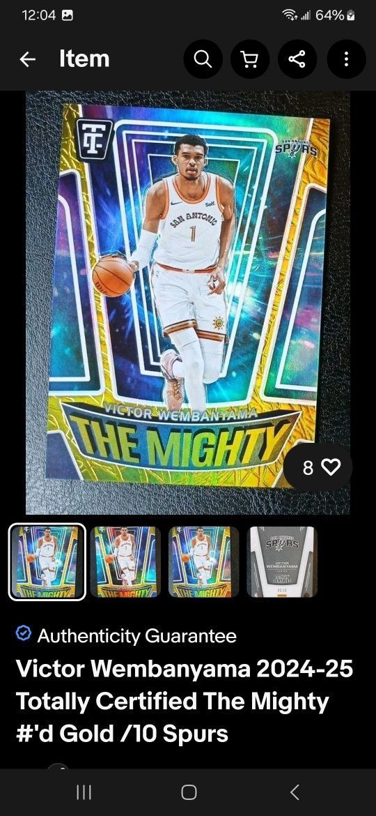 Victor Wembanyama GOLD /10 Card