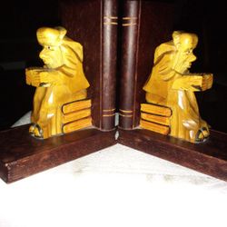 Vintage Hand Carved Black Forest Bookends 
