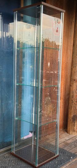 3-Shelf Glass Curio Cabinet Cappuccino