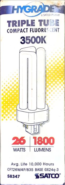 Hygrade Satco Triple Tube CFL Bulb 26W 3500K