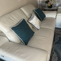 White Leather Sofa 