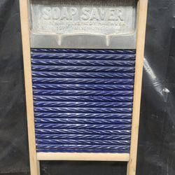 Porcelin Blue Glass Washboard