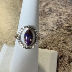 Copper Turquoise Sterling Silver Ring .  Absolutely Breathtaking 