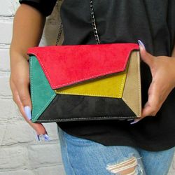 Geo Color Block Handbag