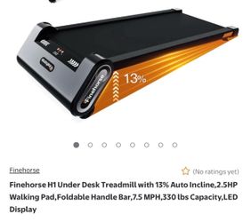 Under Desk Treadmill with 13% Auto Incline,2.5HP