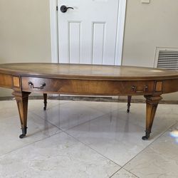 ​Vintage Weiman "Heirloom Quality" Leather Top Coffee Table – Model 12-611
