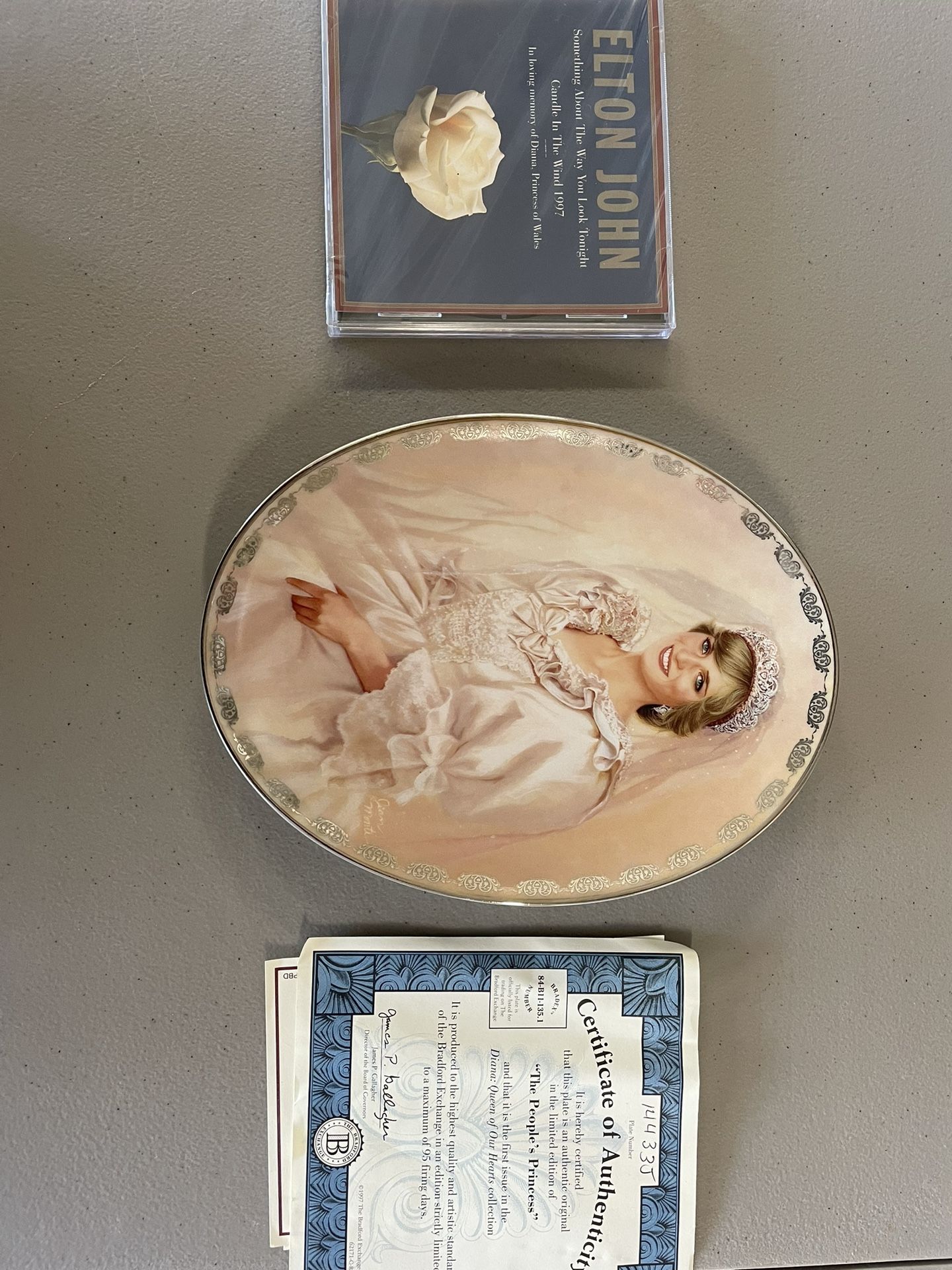 Princess Diana Plate And Elton John Tribute CD 