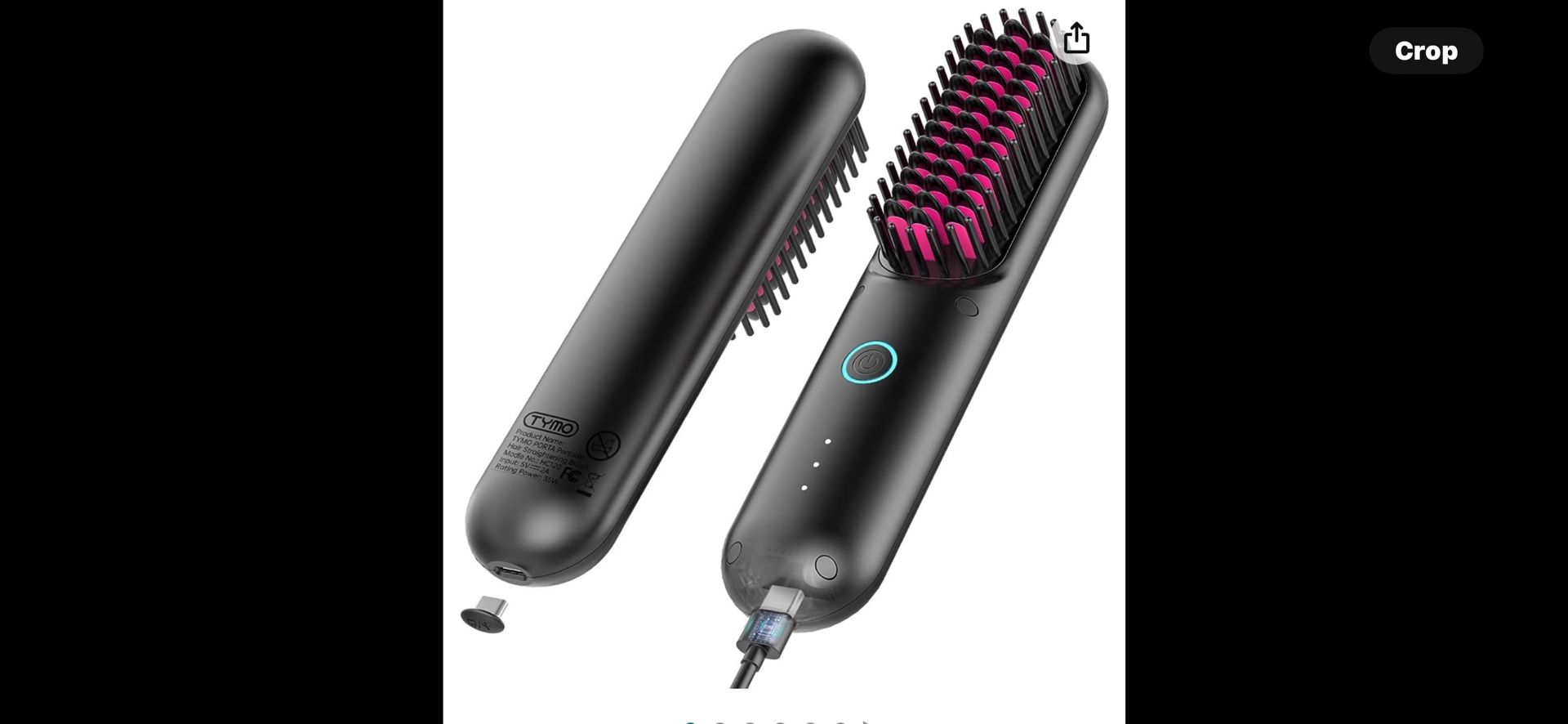 TYMO Porta Cordless Hair Straightener Brush, Portable Mini Straightening Brush