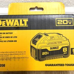 Dewalt 20V 8 Ah Battery Lithium Ion Authentic New Seal In Box
