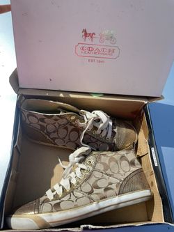 COACH Indiana Snakeskin "C" Signature Logo Sneakers