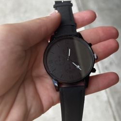Faux Leather/Velvet Band Watch