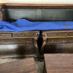 King bed frame, matching dressers and night stands (real wood)