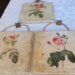 French Style Rose Plaques 