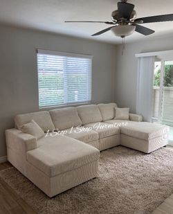On sale‼️2-Pc Corduroy Sectional Sofa Sets