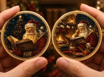 🎅 Santa Claus Christmas Commemorative Coin – Double-Sided