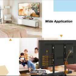 Black TV Stand Mount with Height Adjustment
