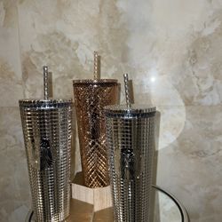 Starbucks Rose Gold And Silver Metallic Large Tumbler Cup NEW LIMITED EDITION 