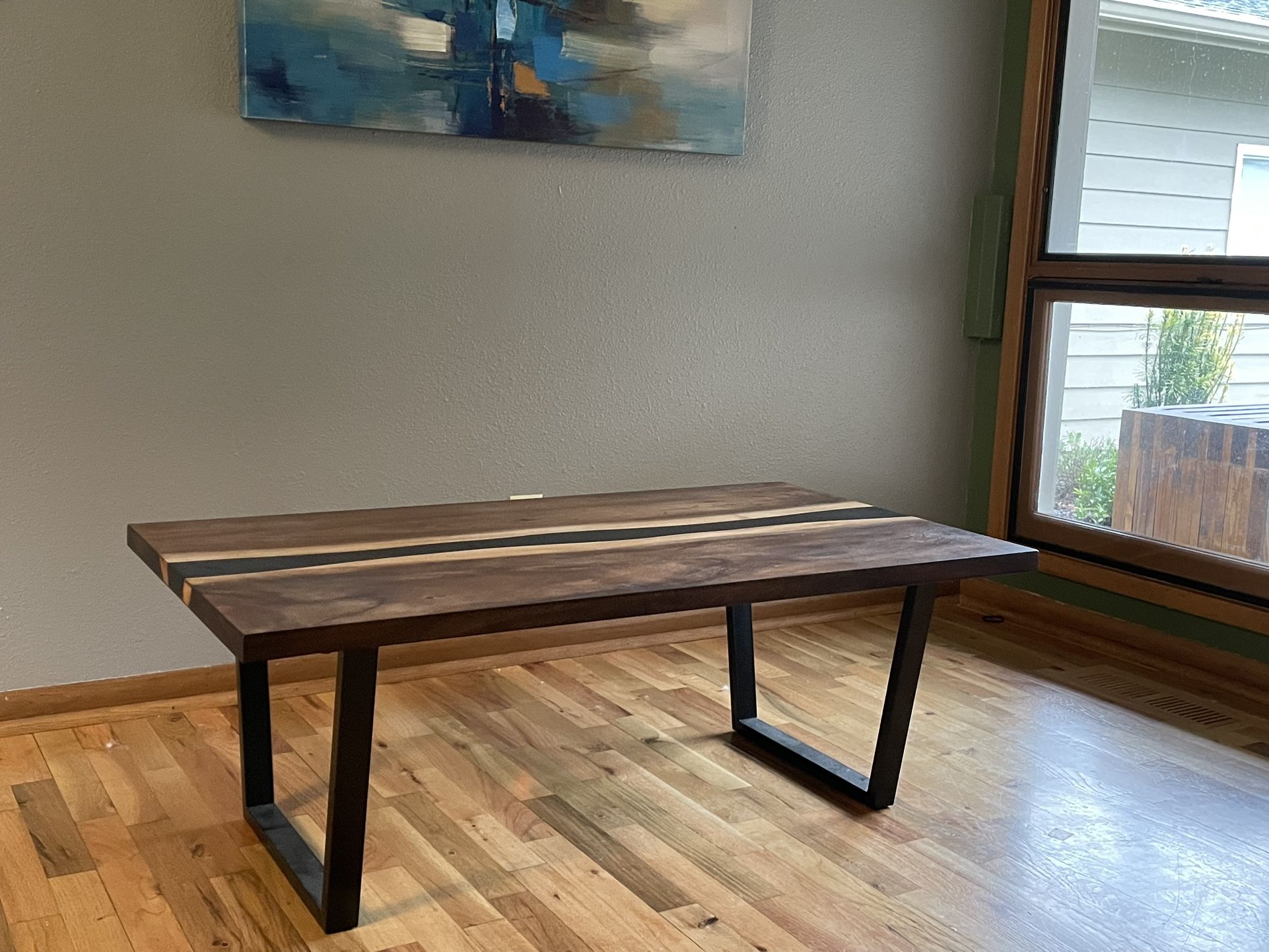 World Market Cailen Mocha Live Edge Wood And Resin Coffee Table