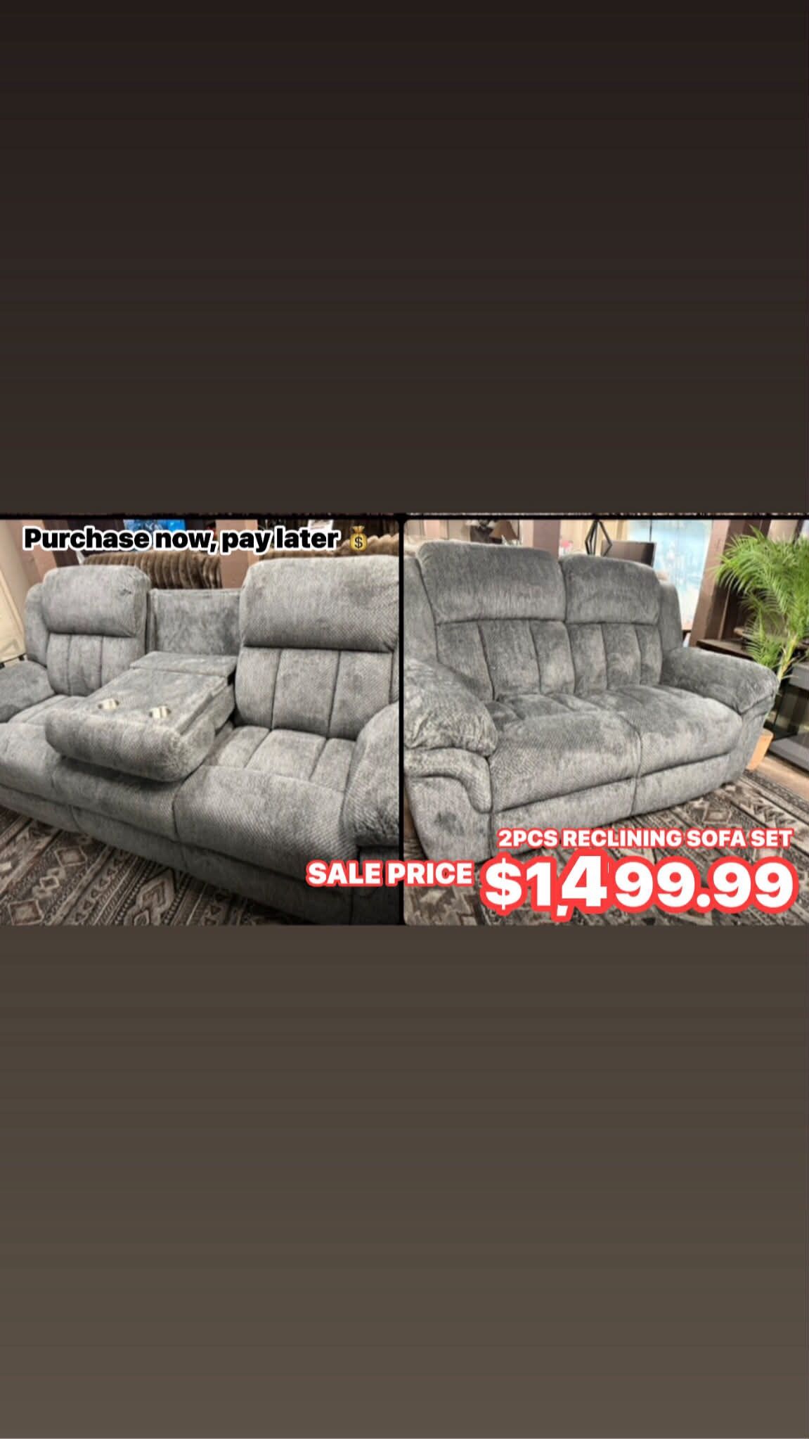 Oversized Reclining Sofa Set
