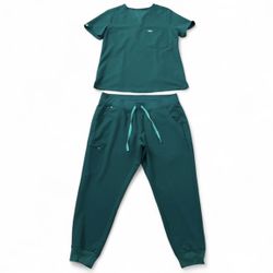 Figs green  Women’s Zamora Joggers & Catarina Top scrub set 